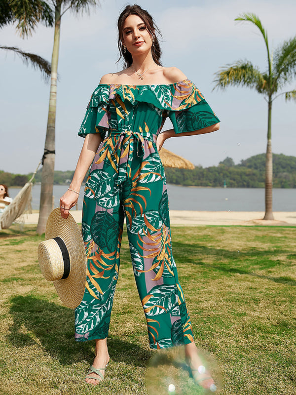 Printed Off-The-Shoulder Jumpsuit