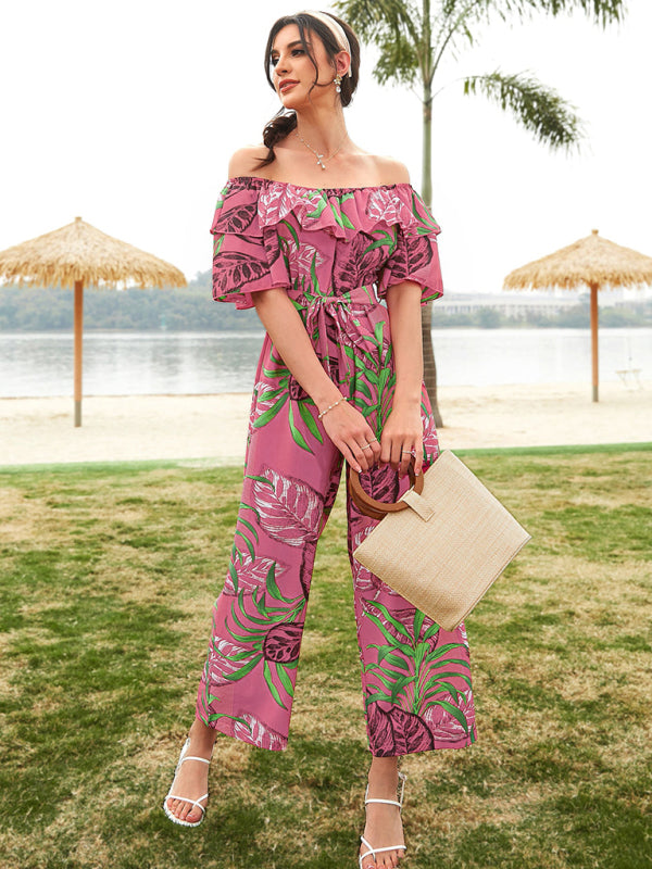 Printed Off-The-Shoulder Jumpsuit