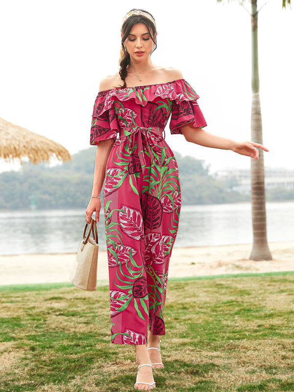 Printed Off-The-Shoulder Jumpsuit