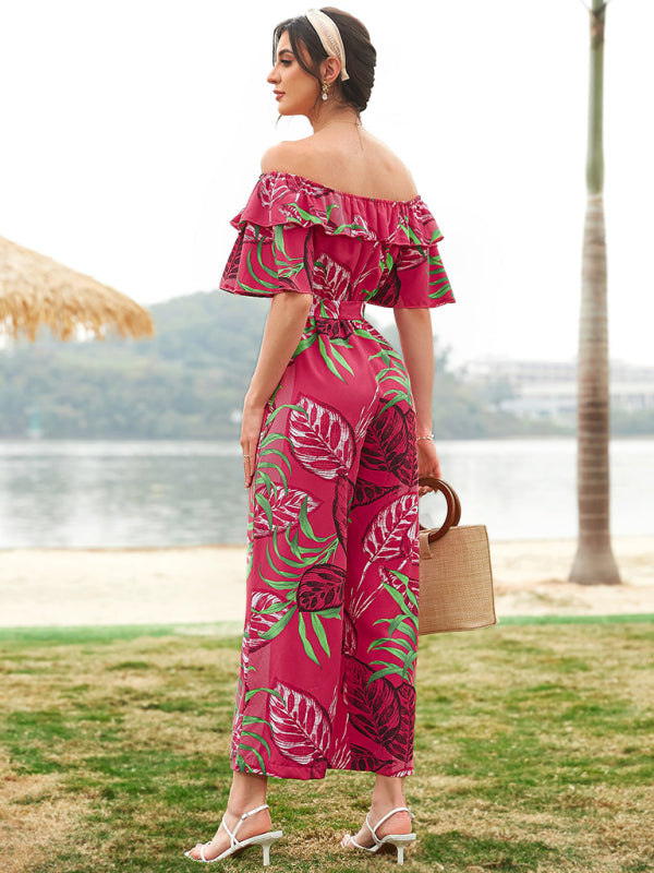 Printed Off-The-Shoulder Jumpsuit