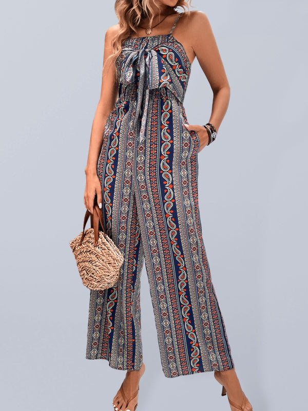 Boho Front Tie Jumpsuit