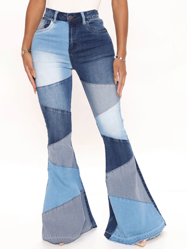 Two Tone Flare Jeans