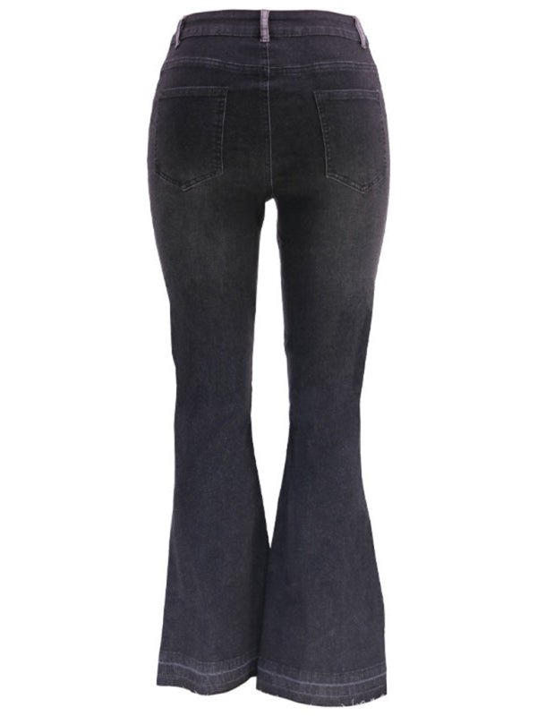 Two Tone Flare Jeans