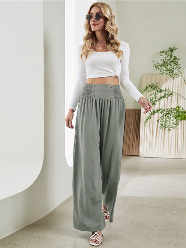 Smocked High Waist Pants