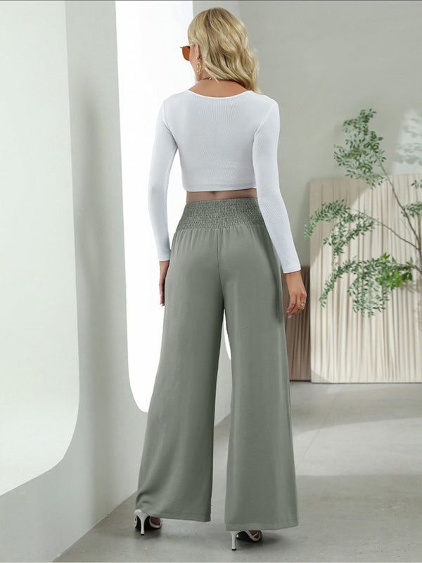 Smocked High Waist Pants