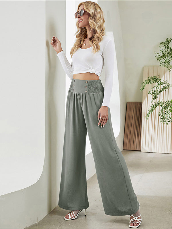 Smocked High Waist Pants