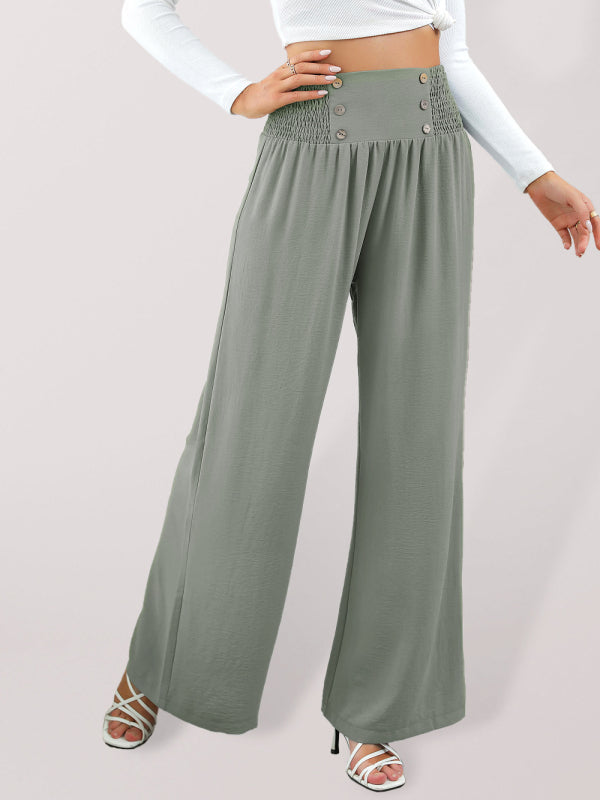 Smocked High Waist Pants