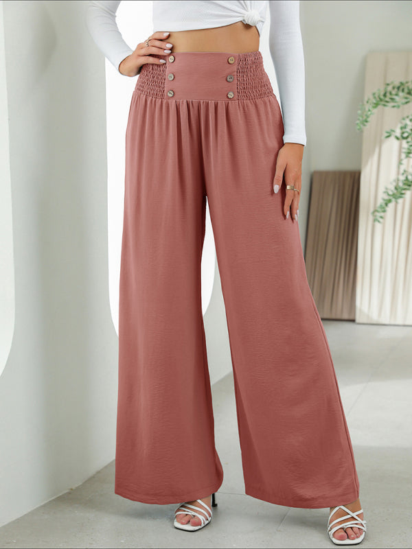 Smocked High Waist Pants