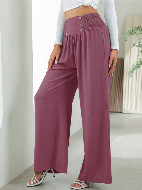 Smocked High Waist Pants