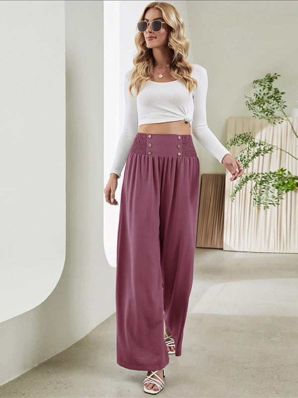 Smocked High Waist Pants