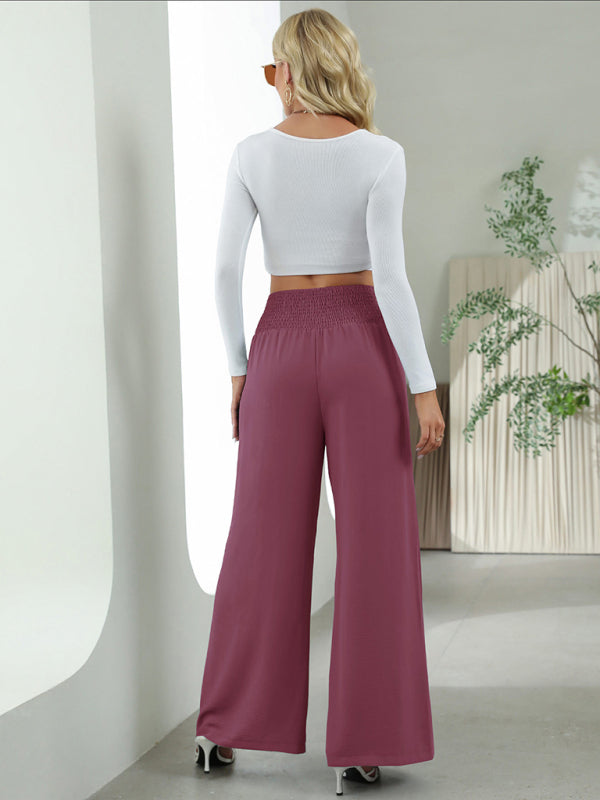 Smocked High Waist Pants