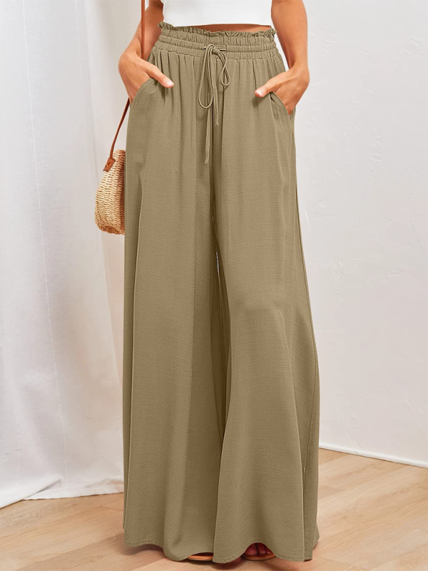 Drawstring Wide-Leg Pants