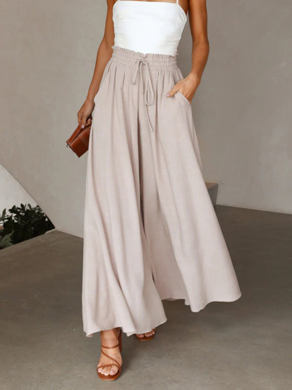 Drawstring Wide-Leg Pants