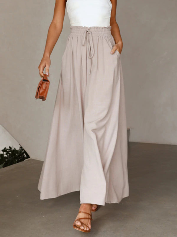 Drawstring Wide-Leg Pants