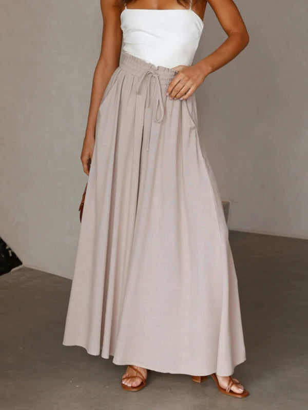 Drawstring Wide-Leg Pants