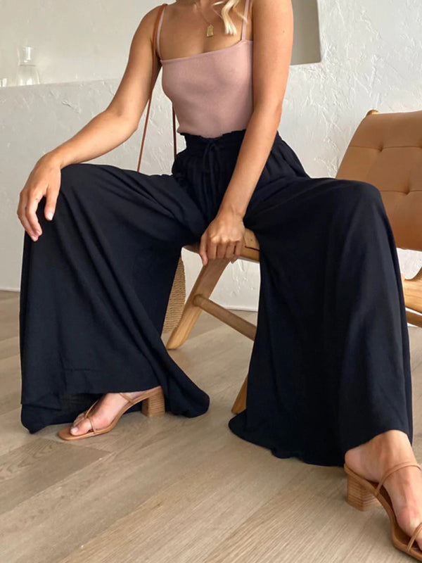 Drawstring Wide-Leg Pants