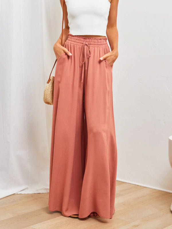 Drawstring Wide-Leg Pants