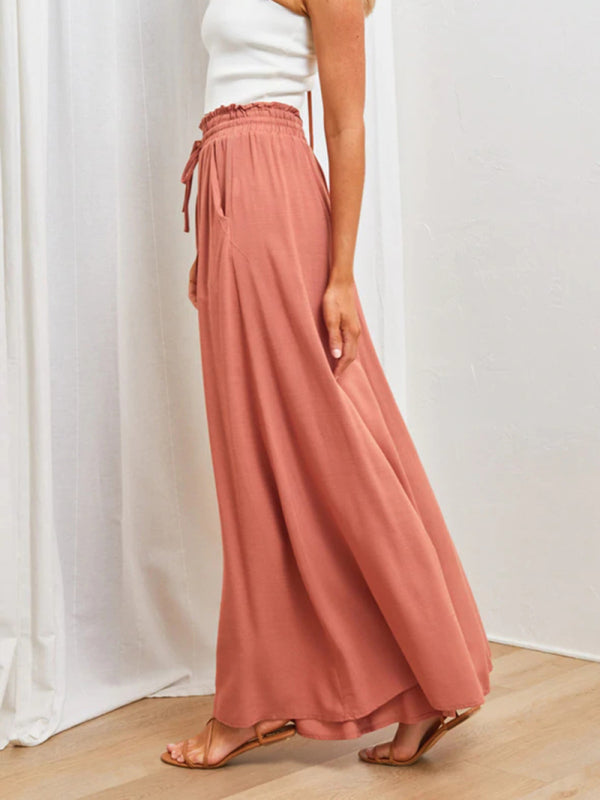 Drawstring Wide-Leg Pants