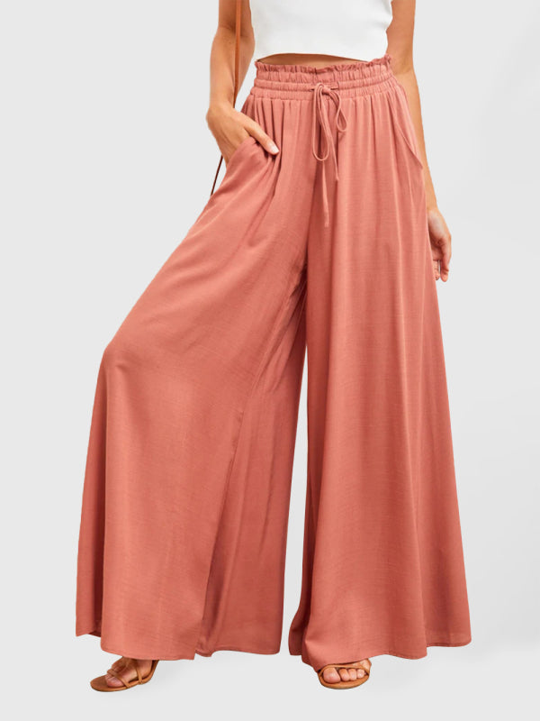 Drawstring Wide-Leg Pants