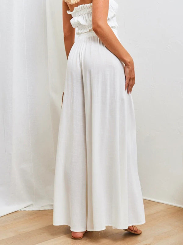 Drawstring Wide-Leg Pants