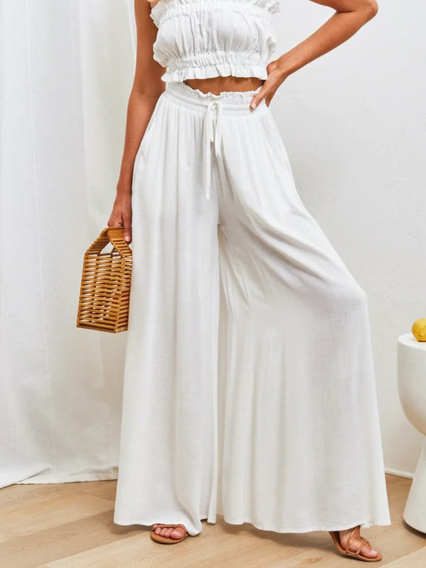 Drawstring Wide-Leg Pants