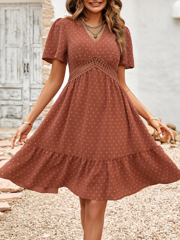 Clip-Dot Midi Dress