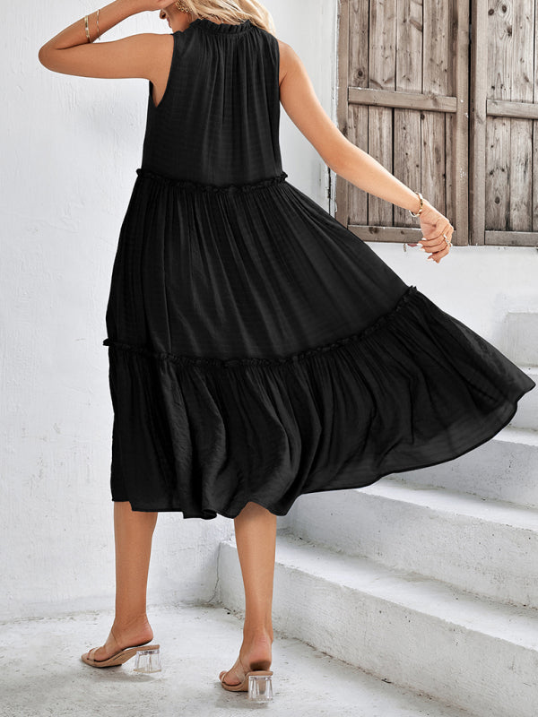 Tie Neck Maxi Beach Dress