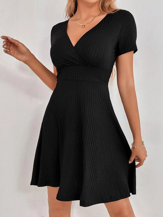 Knitted V-neck Dress