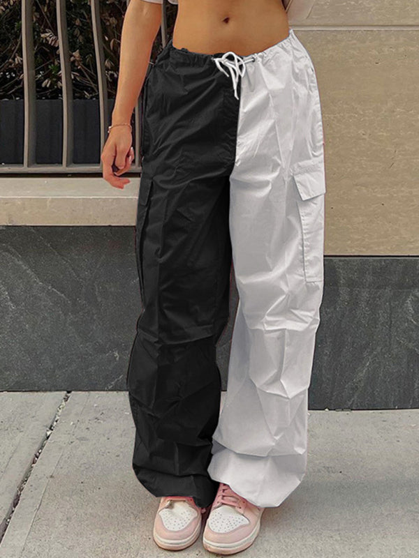 Drawstring-Waist Parachute Pants