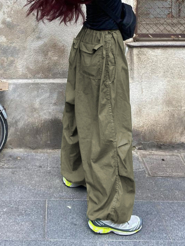 Baggy Drawstring Parachute Pants