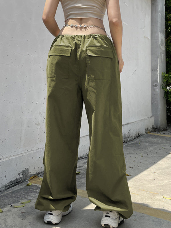 Baggy Drawstring Parachute Pants