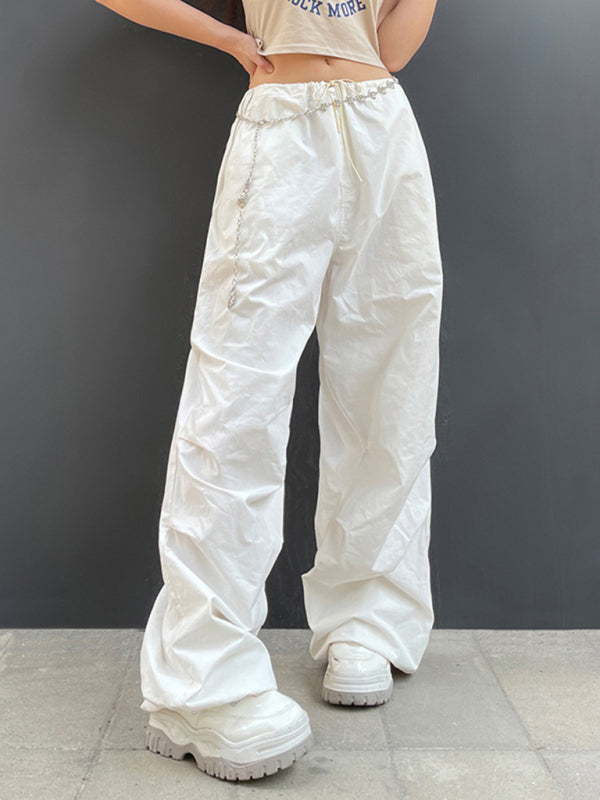 Baggy Drawstring Parachute Pants