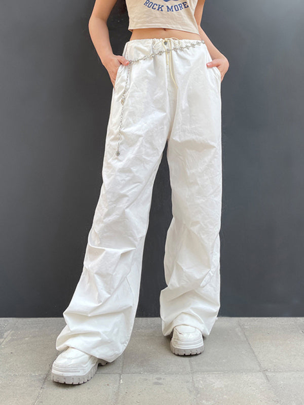 Baggy Drawstring Parachute Pants