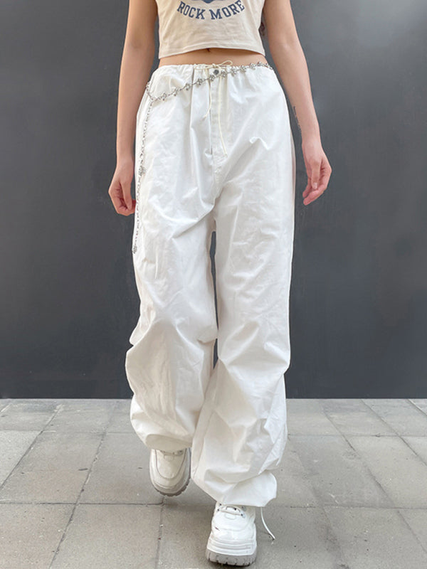 Baggy Drawstring Parachute Pants