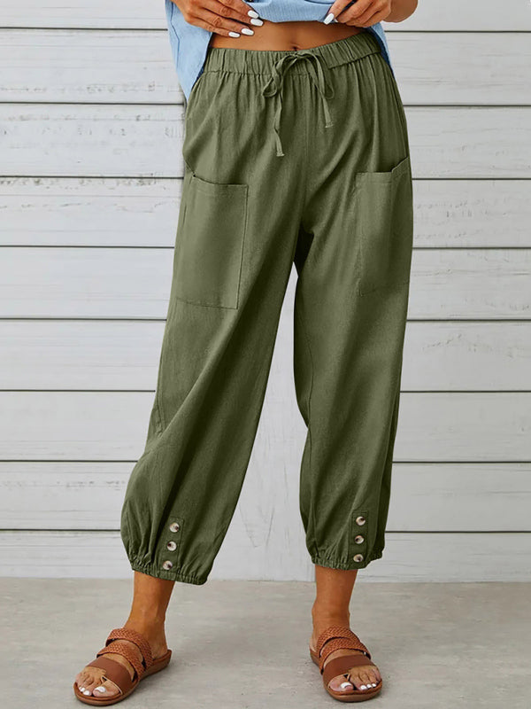 Pull-On Tie-Waist Pants