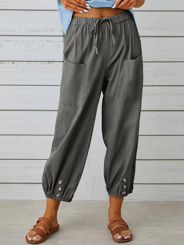 Pull-On Tie-Waist Pants