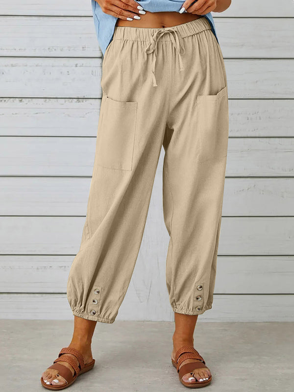 Pull-On Tie-Waist Pants