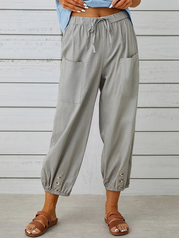 Pull-On Tie-Waist Pants