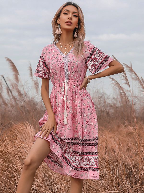 Maxi Boho V-Neck Dress