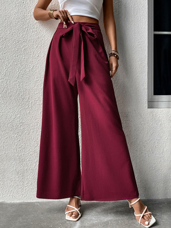 Tie-Front Wide-Leg Pants