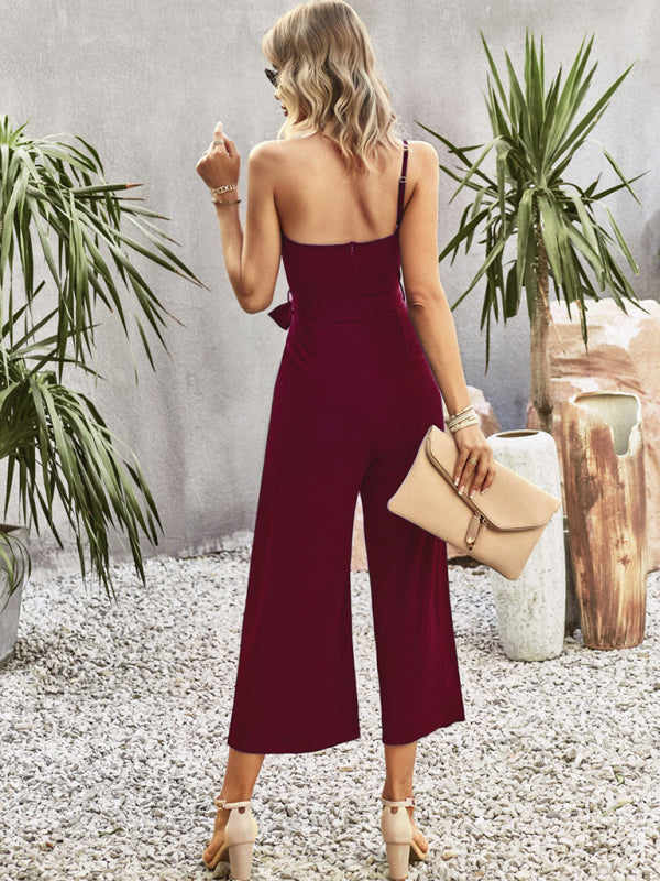 One-Shoulder Tie Jumpsuit