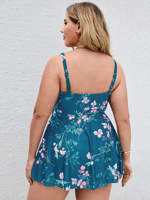 Plus Size - Printed Swimsuit Set