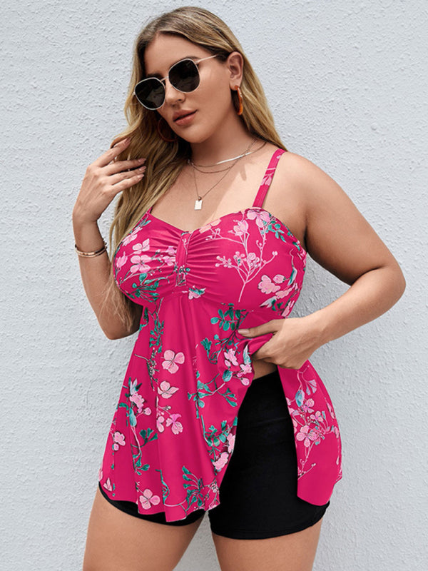 Plus Size - Printed Swimsuit Set