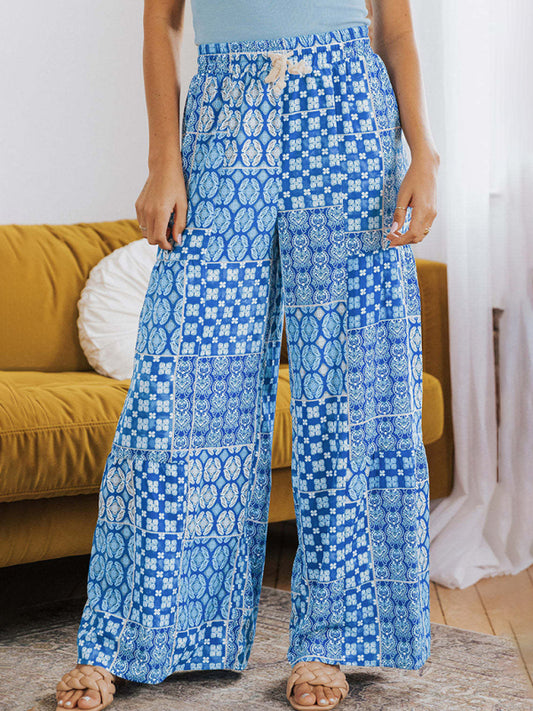 Floral Printed Wide-Leg Pants