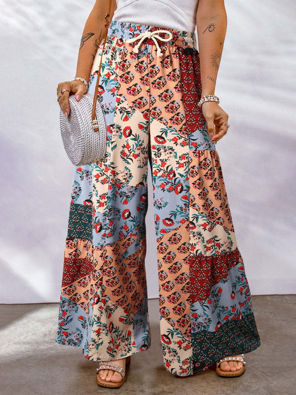 Floral Printed Wide-Leg Pants