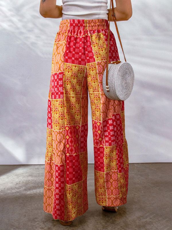 Floral Printed Wide-Leg Pants