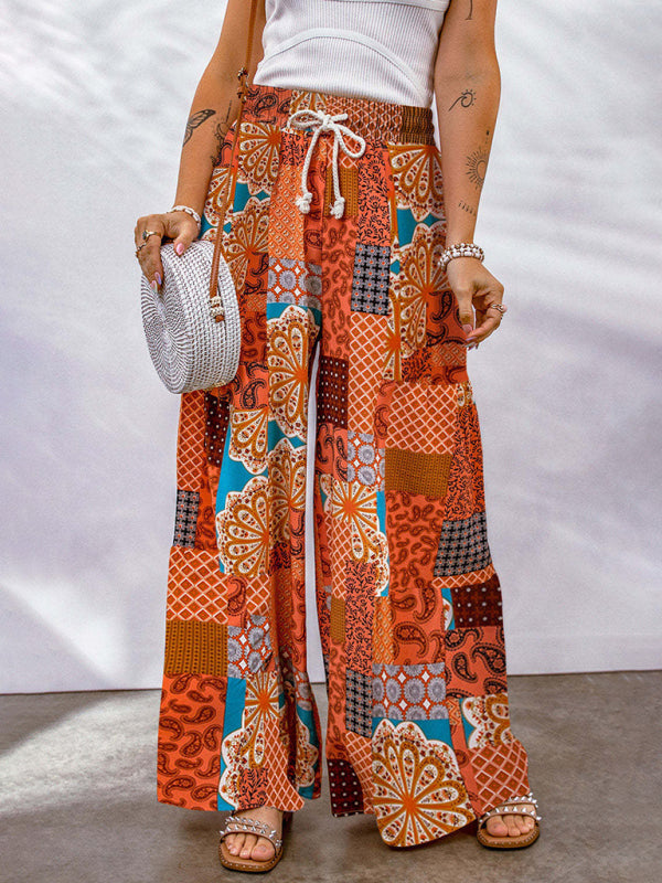 Floral Printed Wide-Leg Pants