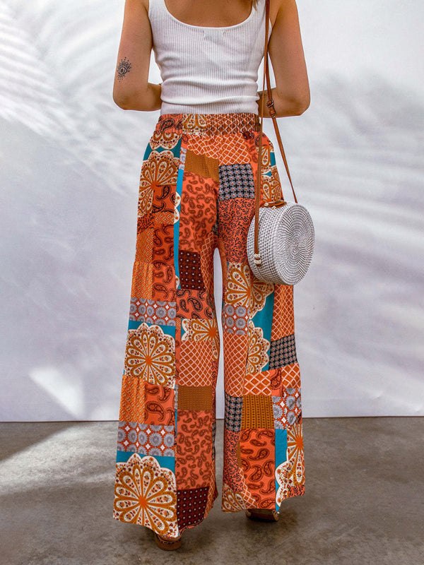 Floral Printed Wide-Leg Pants