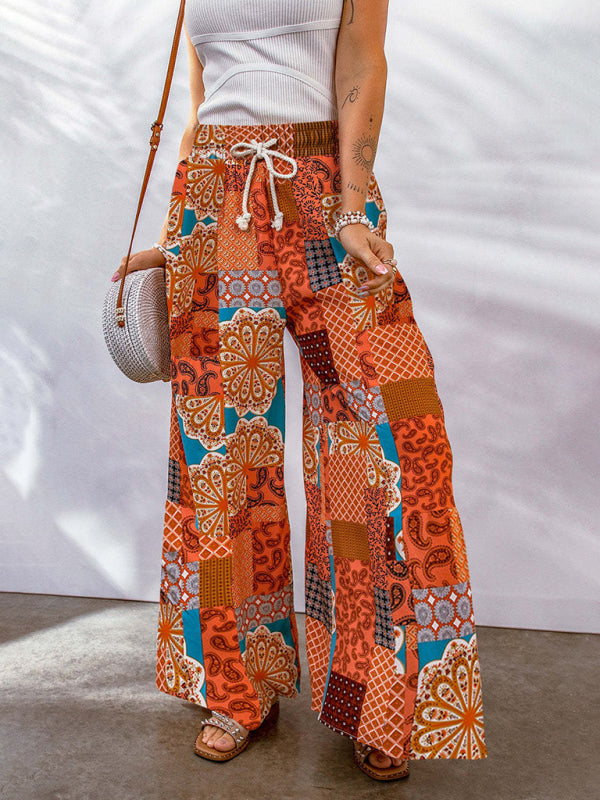 Floral Printed Wide-Leg Pants