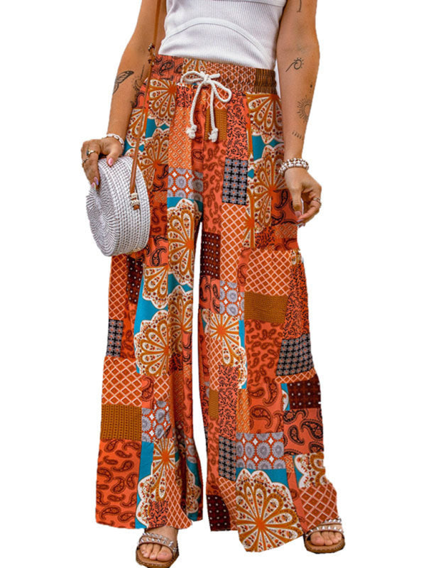 Floral Printed Wide-Leg Pants